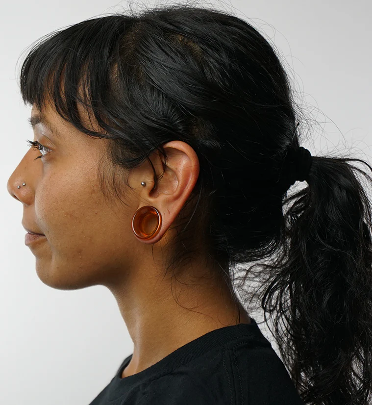 Amber Glass Tunnel Plugs - Image 4