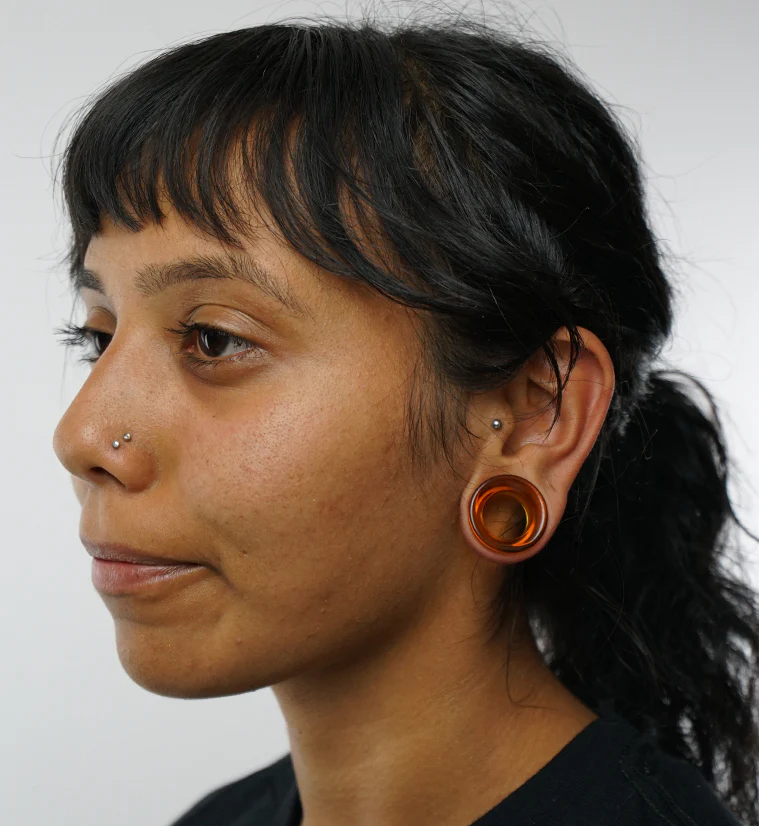 Amber Glass Tunnel Plugs - Image 7
