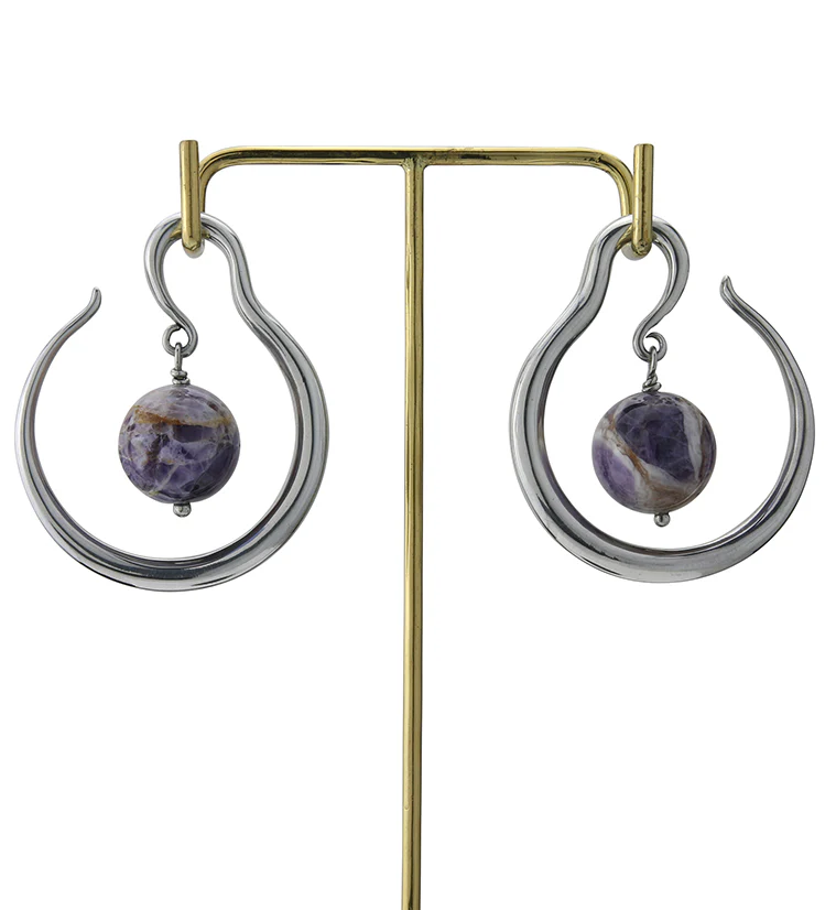 Amethyst Orbital White Brass Ear Weights - Image 4