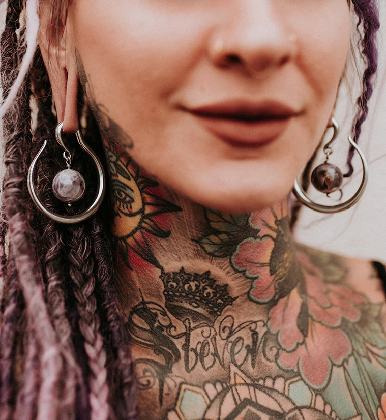 Amethyst Orbital White Brass Ear Weights - Image 9