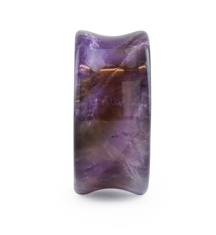 Amethyst Stone Double Flare Tunnels - Image 3