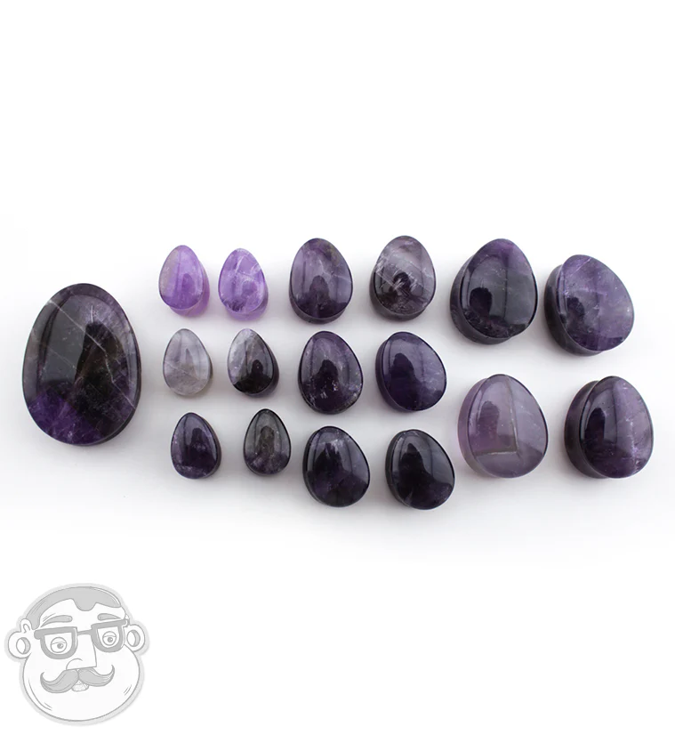 Amethyst Stone Teardrop Plugs - Image 6
