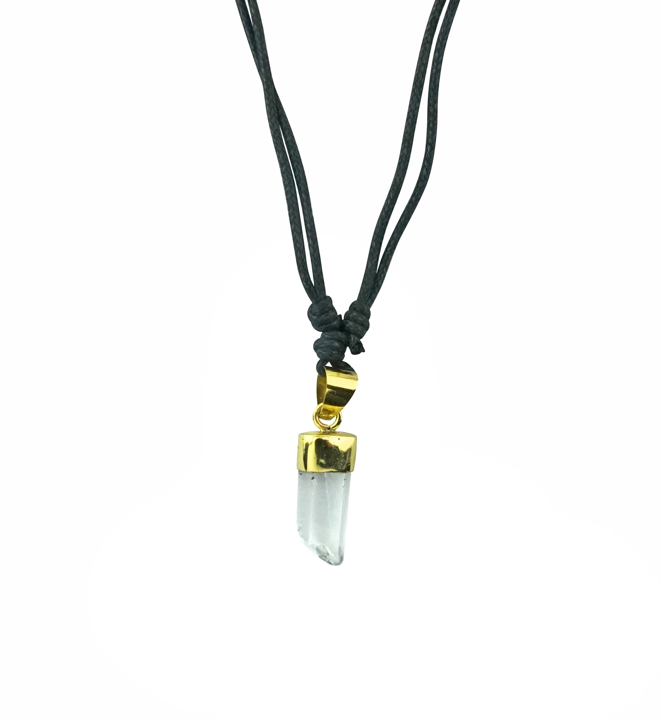 Crystal Brass Pendant Necklace