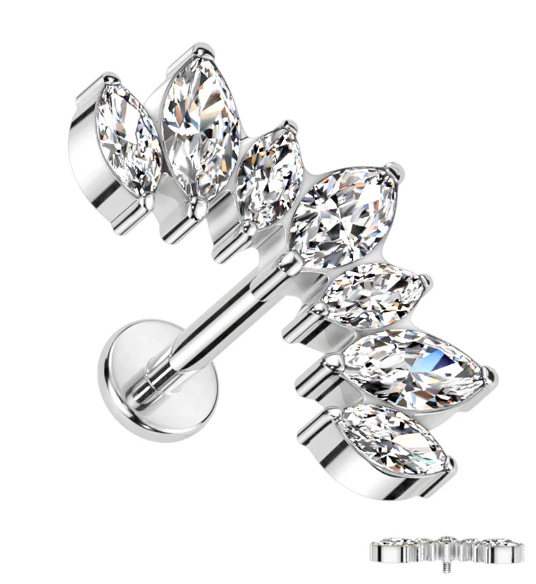 Anadem CZ Internally Threaded Titanium Labret