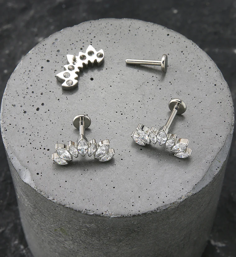 Anadem CZ Internally Threaded Titanium Labret - Image 2