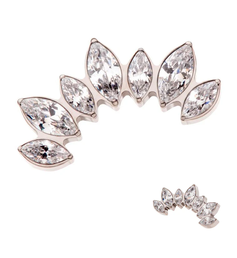 Anadem CZ Threadless Titanium Top