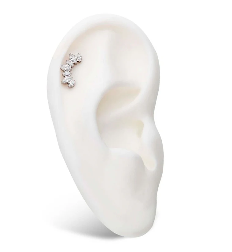 Anadem CZ Threadless Titanium Top - Image 3
