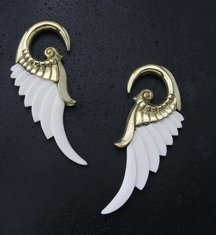 Angel Wing Brass Ear Weights - Image 3