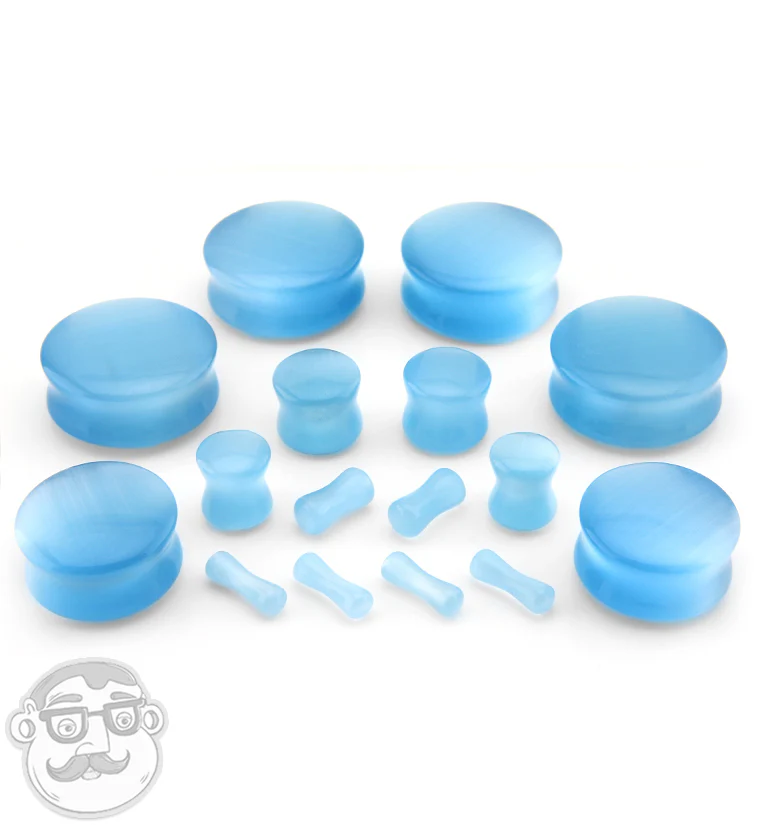Aqua Cat's Eye Glass Plugs - Image 2