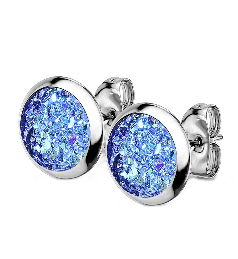 Aqua Druzy Set Earrings