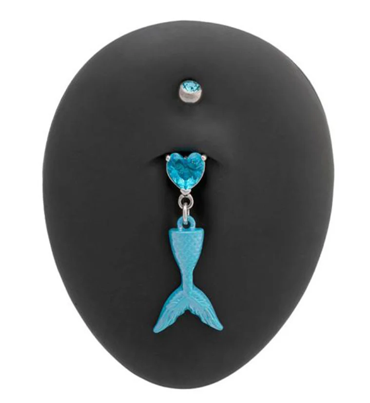 Aqua Mermaid Belly Button Ring - Image 2
