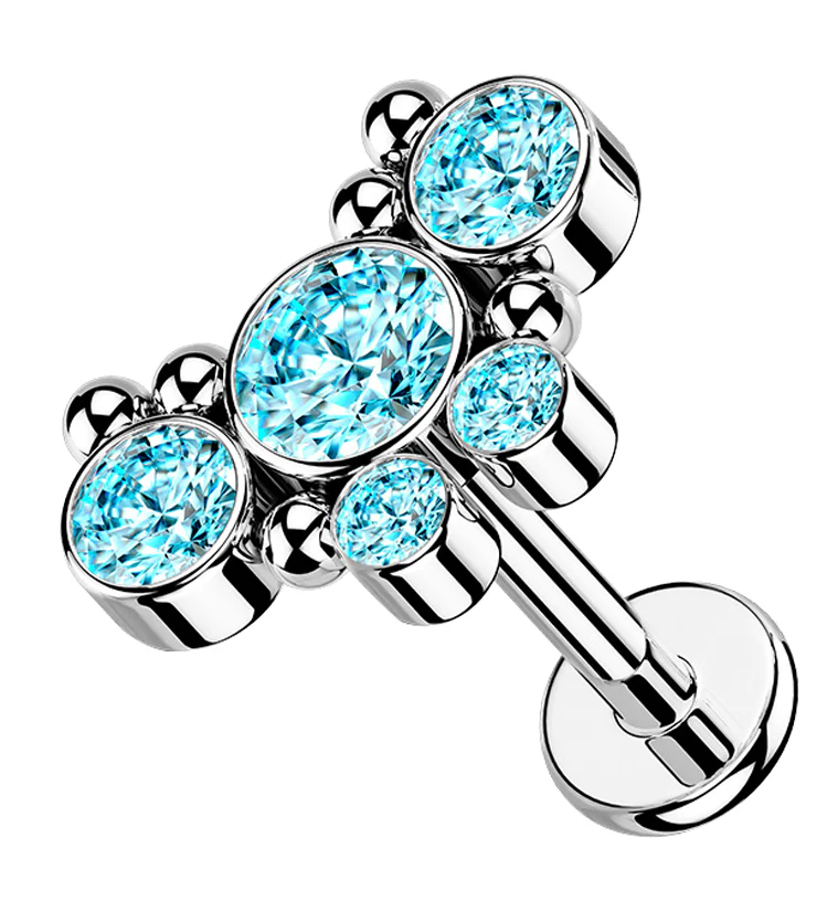 Aqua Passel Gem Labret Post