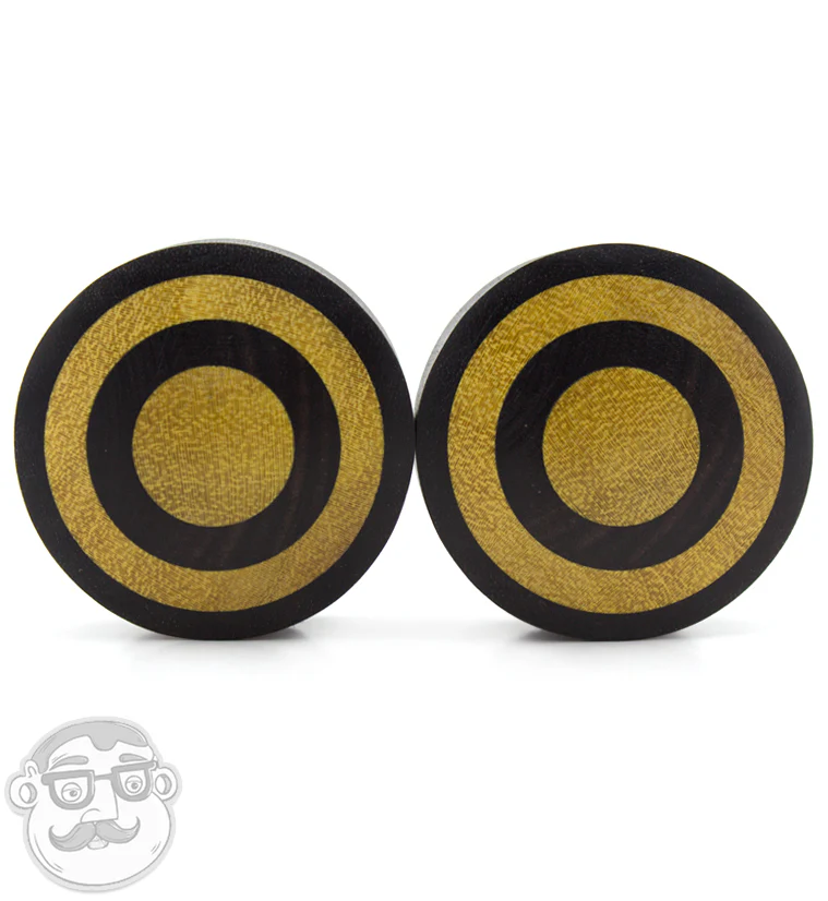 Areng Wood Plugs with Target Jackfruit Wood Inlay - Image 5