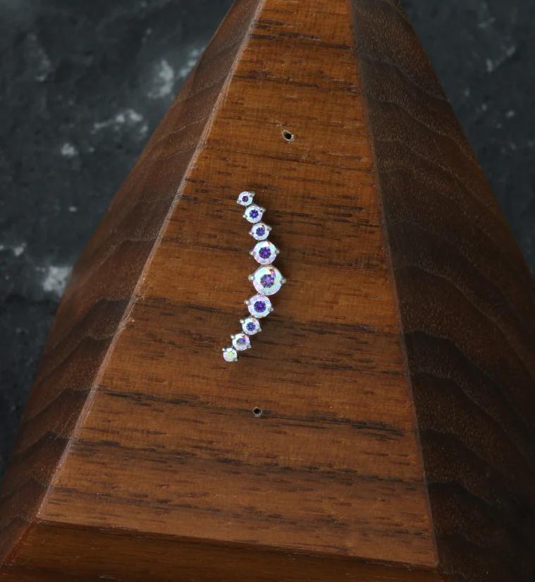 Arc Rainbow Aurora CZ Titanium Threadless Top - Image 2