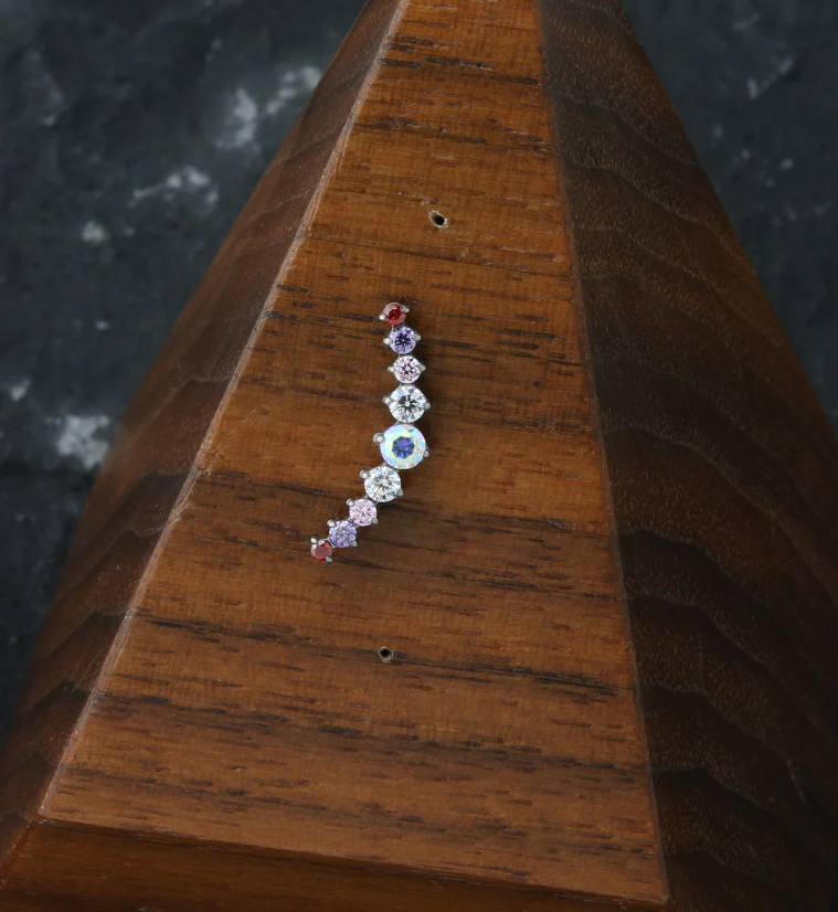 Arc Rainbow CZ Titanium Threadless Top - Image 2