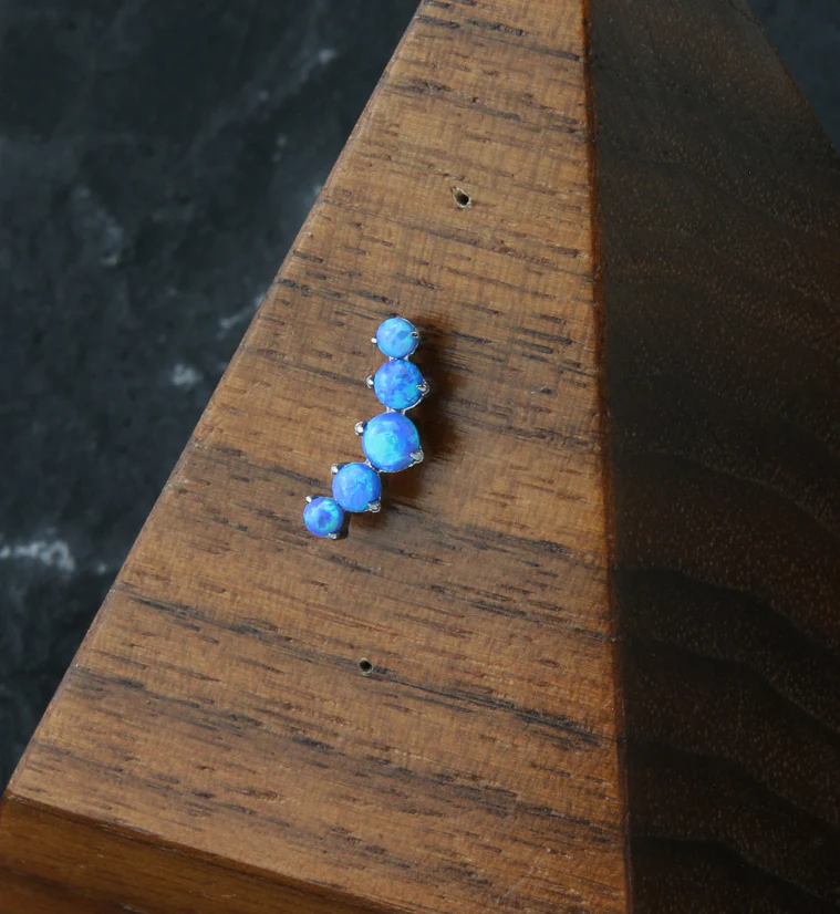 Arch Blue Opalite Titanium Threadless Top - Image 2