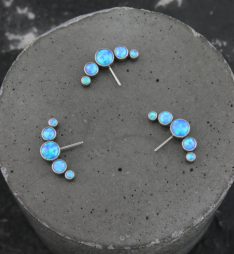 Arch Side Facing Blue Opalite Titanium Threadless Top - Image 2
