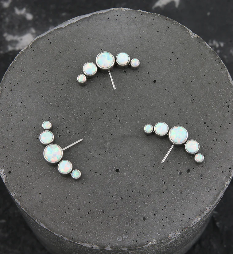 Arch Side Facing White Opalite Titanium Threadless Top - Image 2