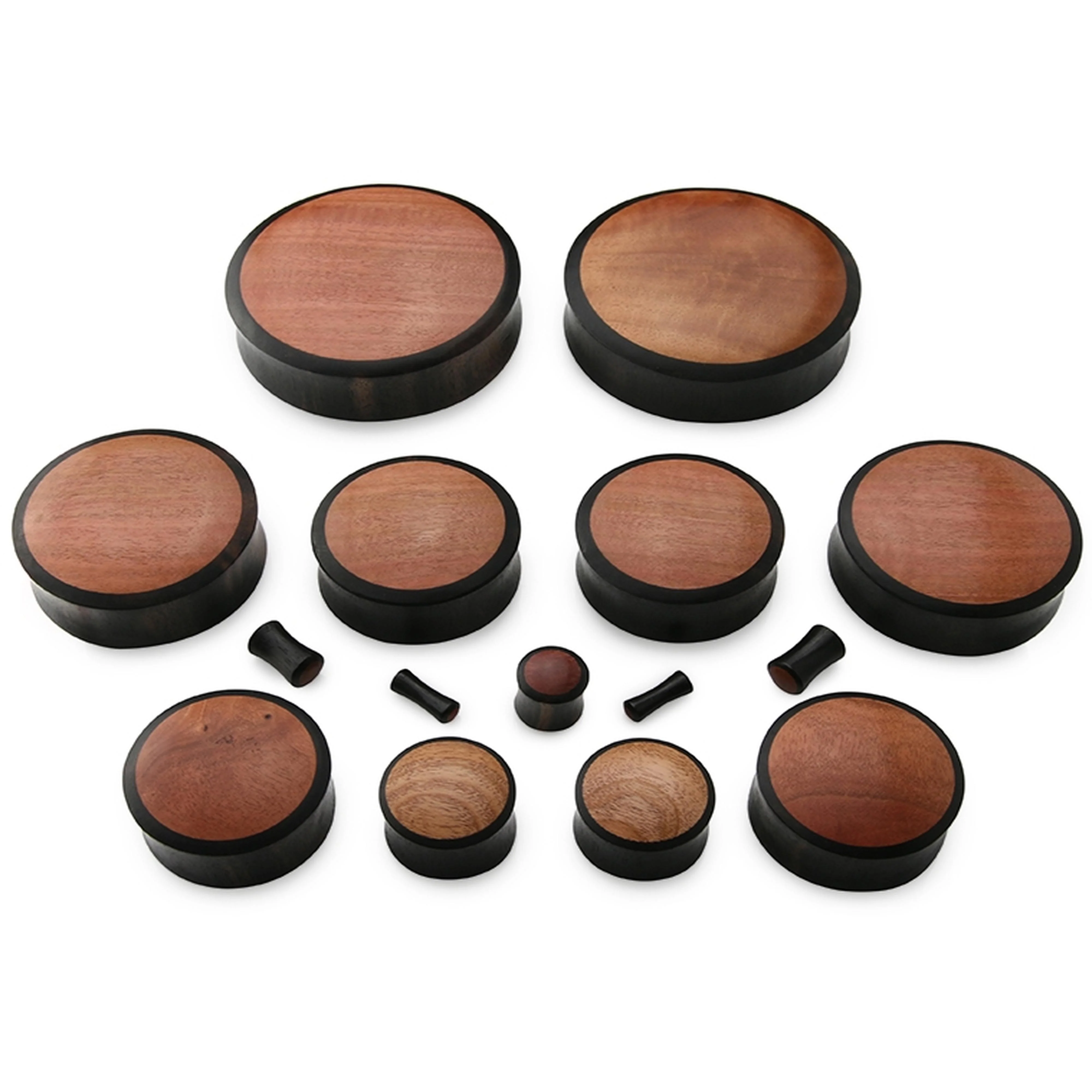 Areng Wood Plugs with Pink Ivory Inlay - Image 3