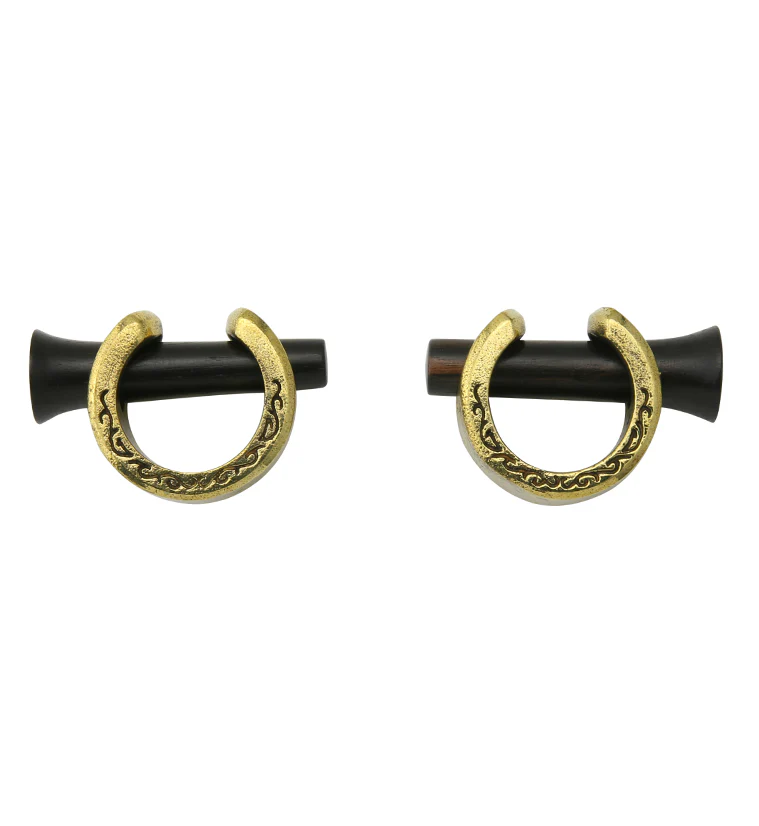 Areng Wood X Brass Cuff Plugs - Image 2