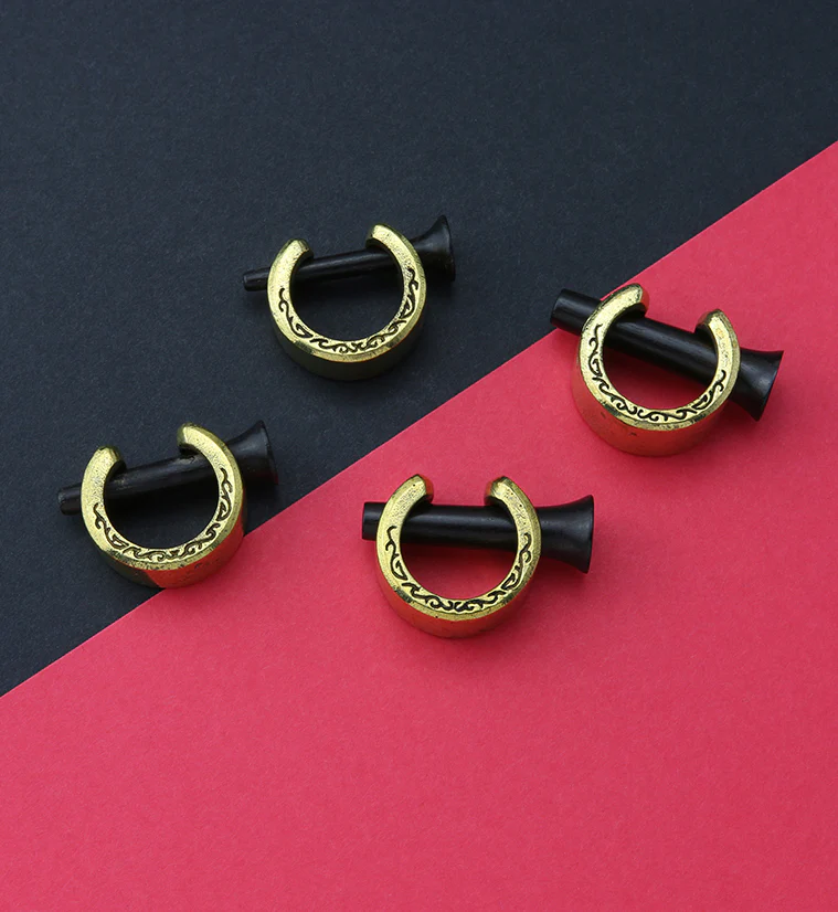 Areng Wood X Brass Cuff Plugs - Image 3