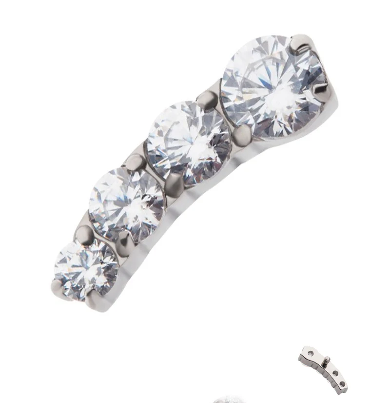 Arise CZ Internally Threaded Titanium Top (Right Ear)