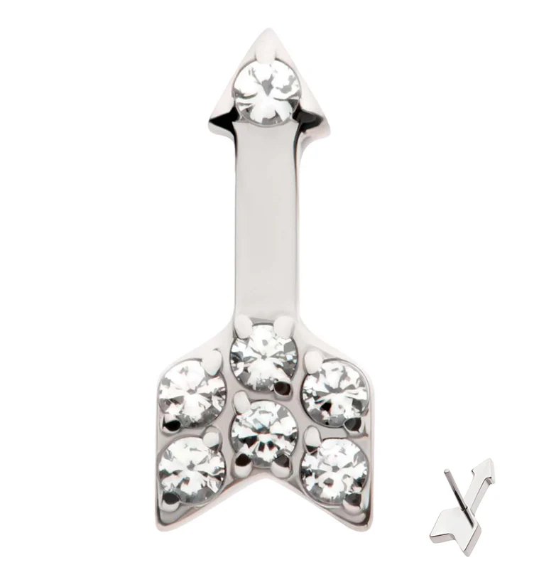 Arrow Pave Clear CZ Threadless Titanium Top