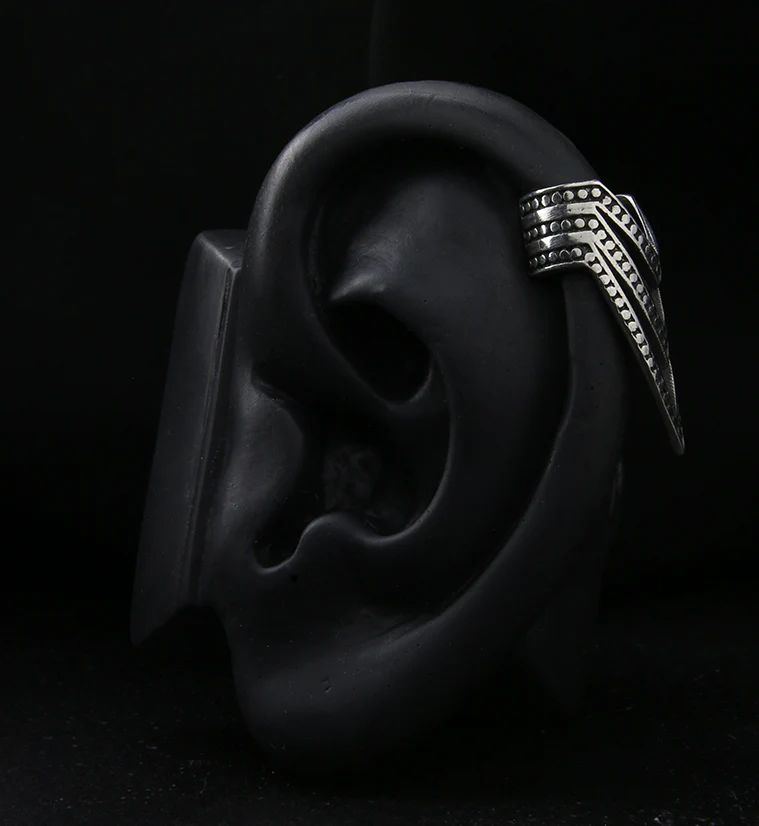 Arrow White Brass Ear Cuff