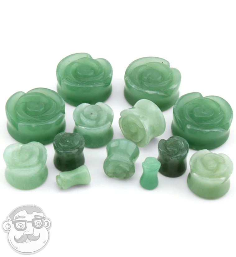 Aventurine Stone Rosebud Plugs - Image 3