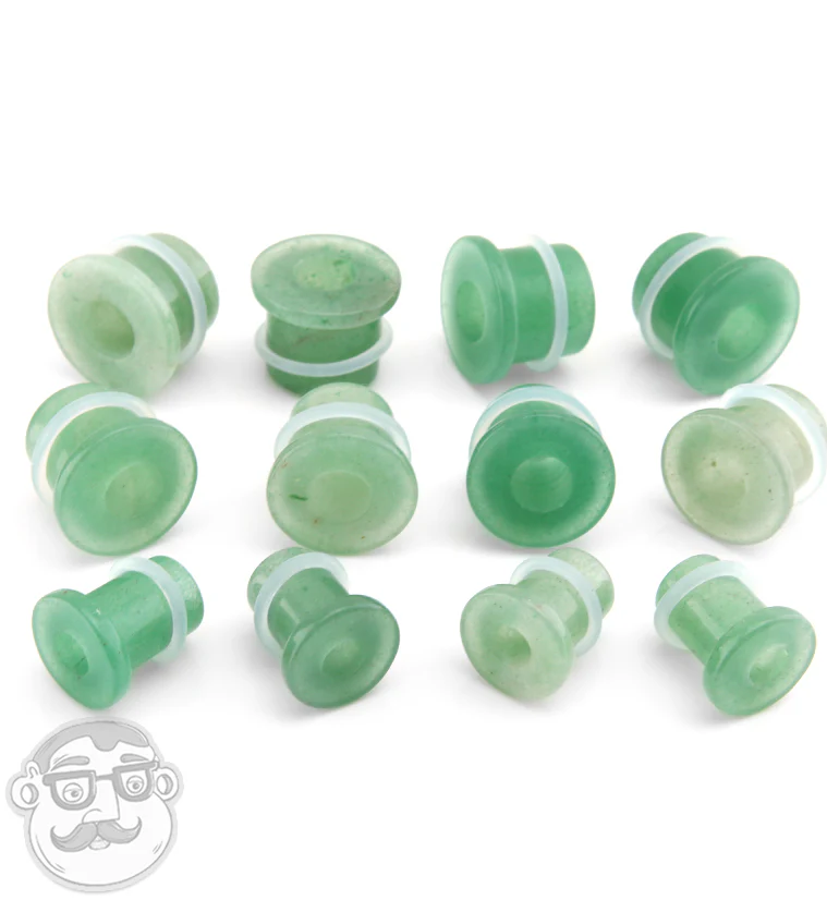 Aventurine Stone Single Flare Tophat Tunnels - Image 2