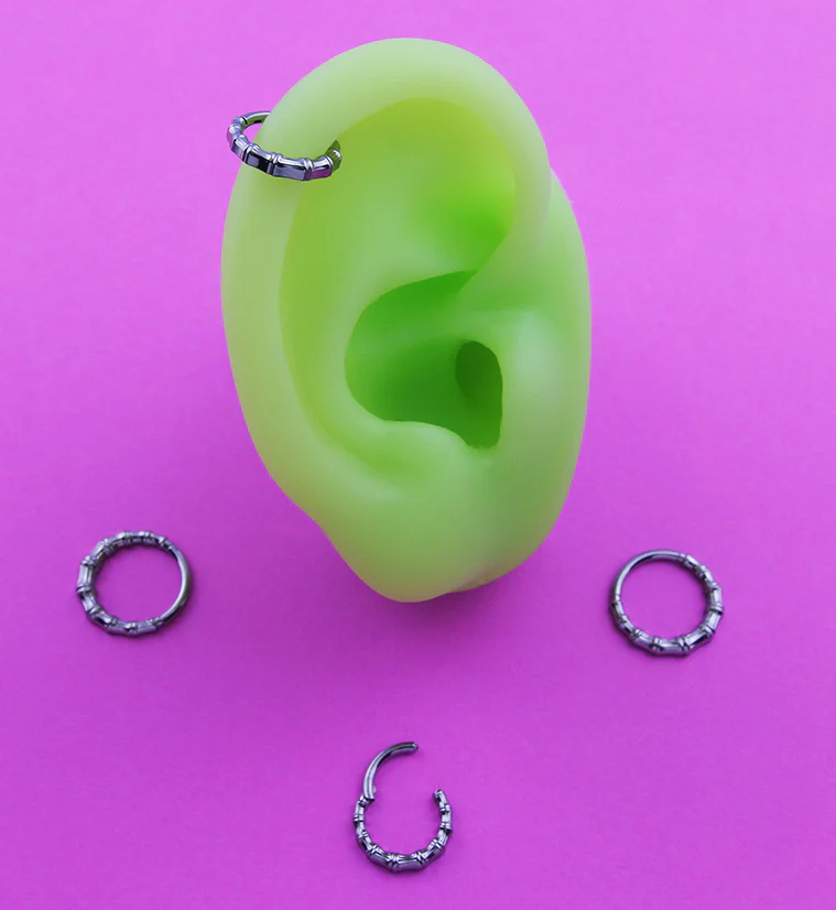 Bamboo Titanium Hinged Segment Ring - Image 2