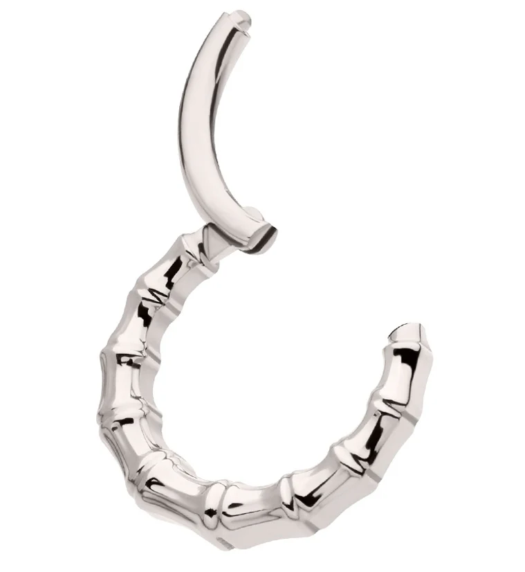 Bamboo Titanium Hinged Segment Ring - Image 3
