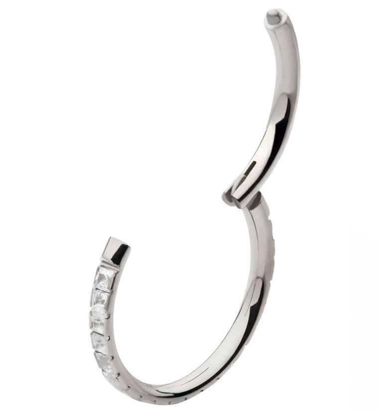 Band CZ Titanium Hinged Segment Ring - Image 3