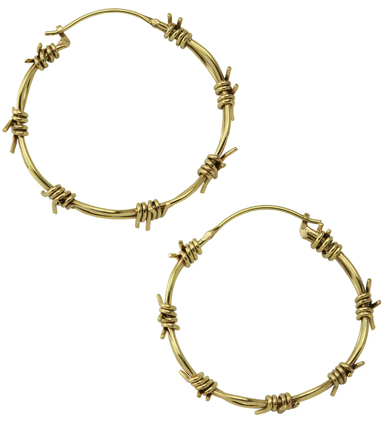 Barbed Wire Brass Ear Weights - Image 2