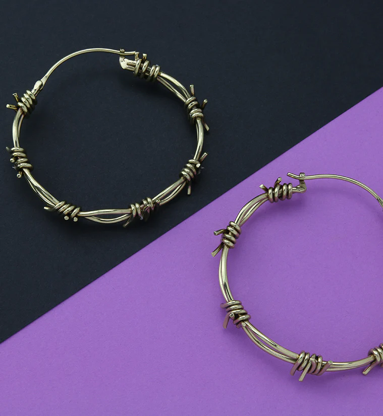 Barbed Wire Brass Ear Weights - Image 4