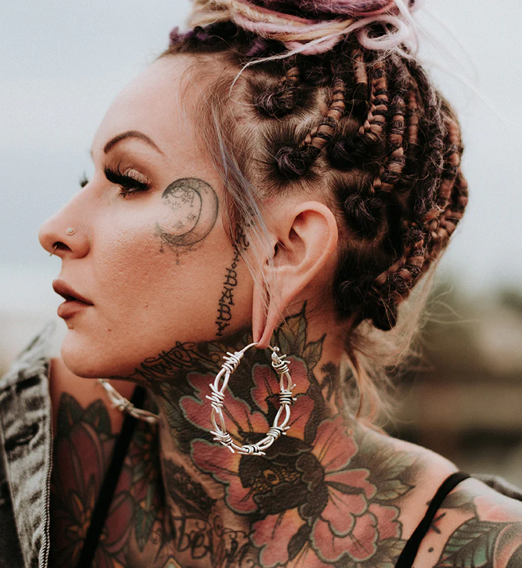 Barbed Wire White Brass Ear Weights - Image 4