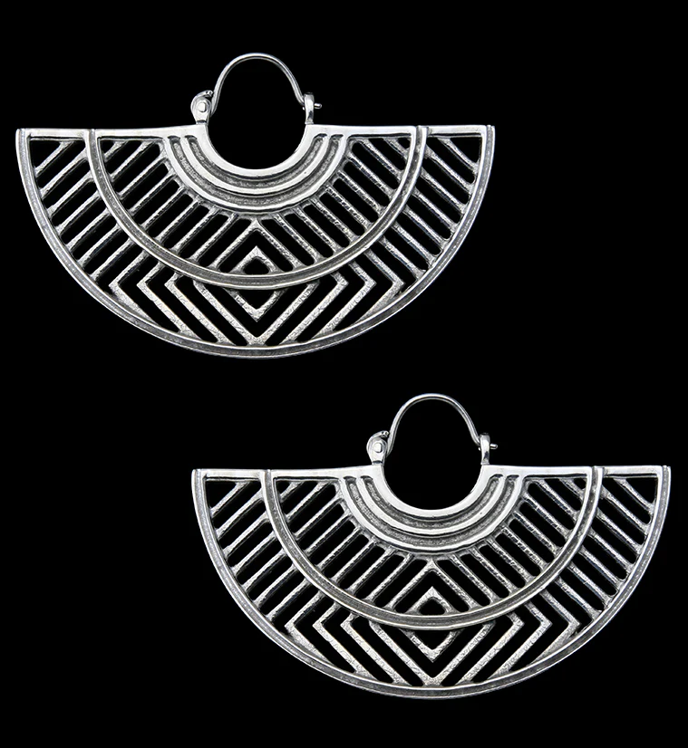 Barred White Brass Titanium Hangers / Earrings