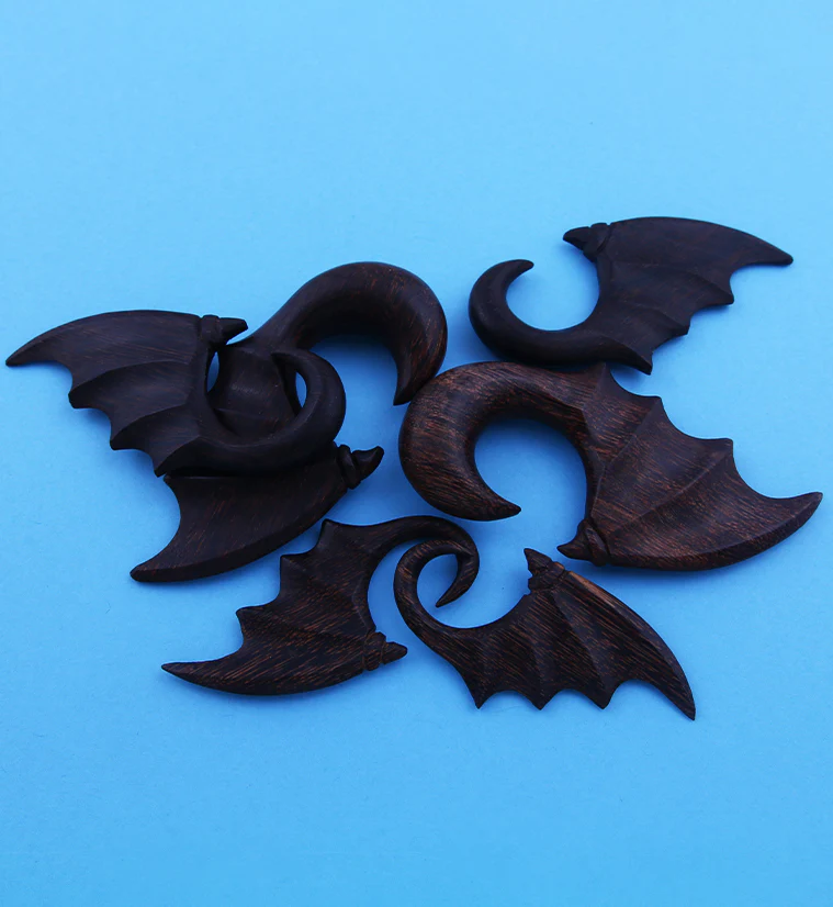Batwing Dark Tamarind Wooden Spiral Hangers - Image 4