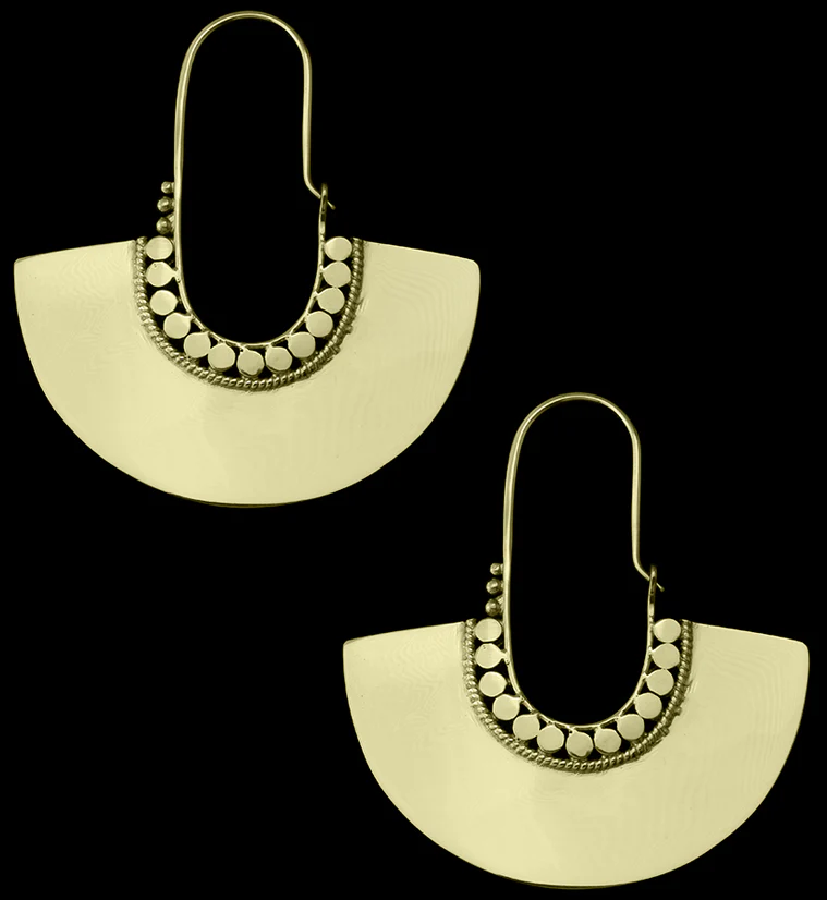 Beaded Arc Brass Hangers / Earrings