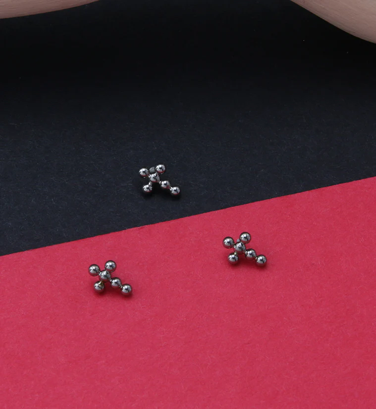 Beaded Cross Titanium Internally Threaded Top - Image 2