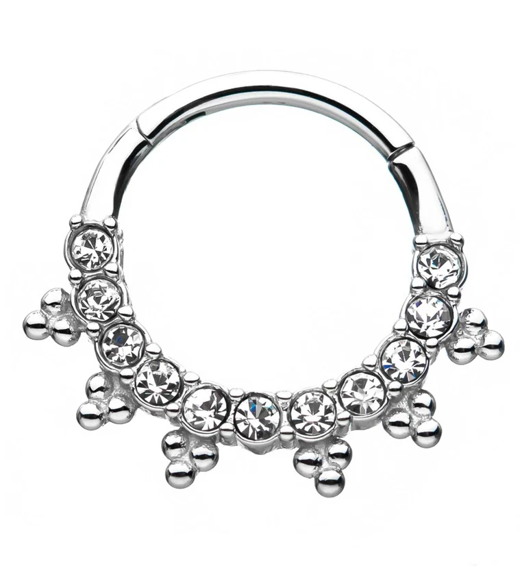 Beaded Gem Hinged Segment Ring