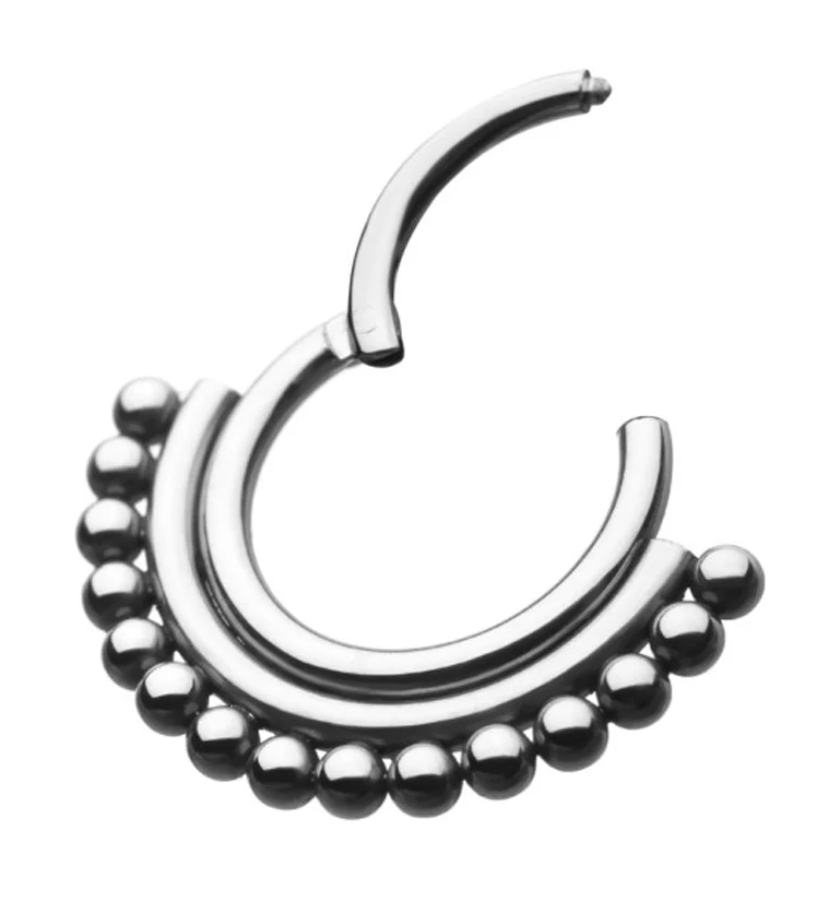 Beaded Overlay Titanium Hinged Segment Ring - Image 2