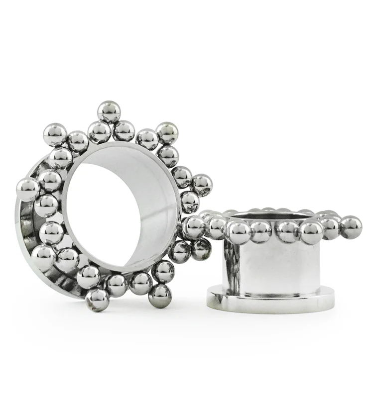Beaded Rim Stainless Steel Tunnel Plugs