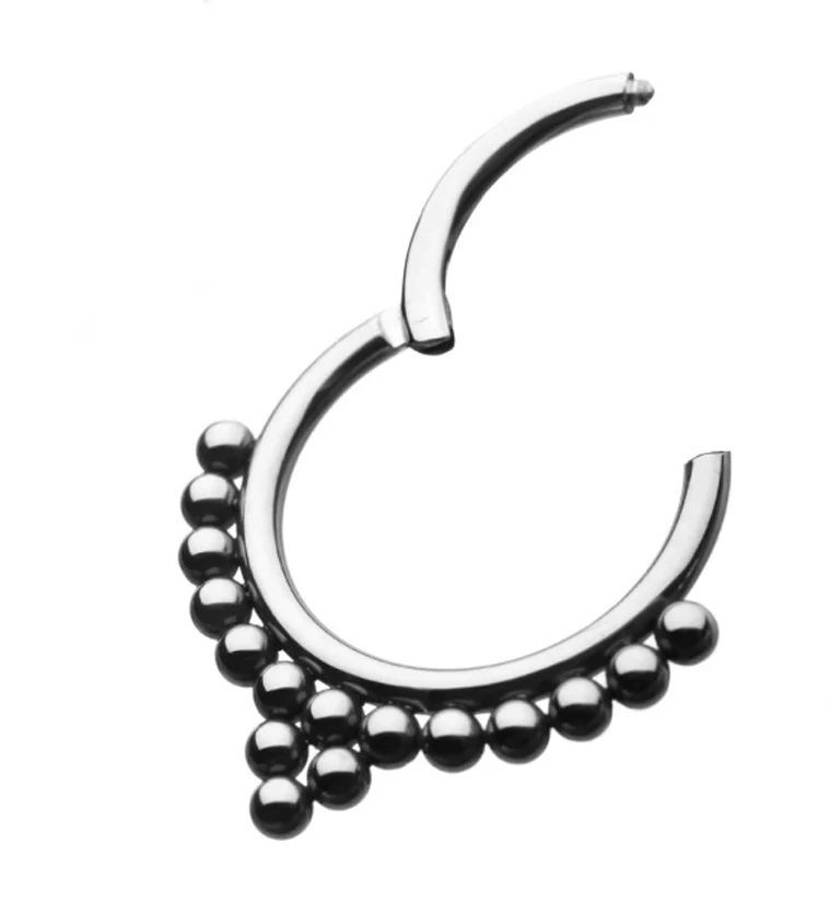 Beaded Row Titanium Hinged Segment Ring - Image 2