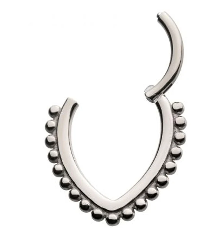 Beaded Teardrop Hinged Segment Ring