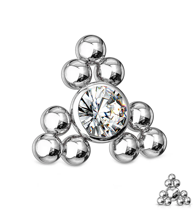 Beaded Triangle CZ Threaded End