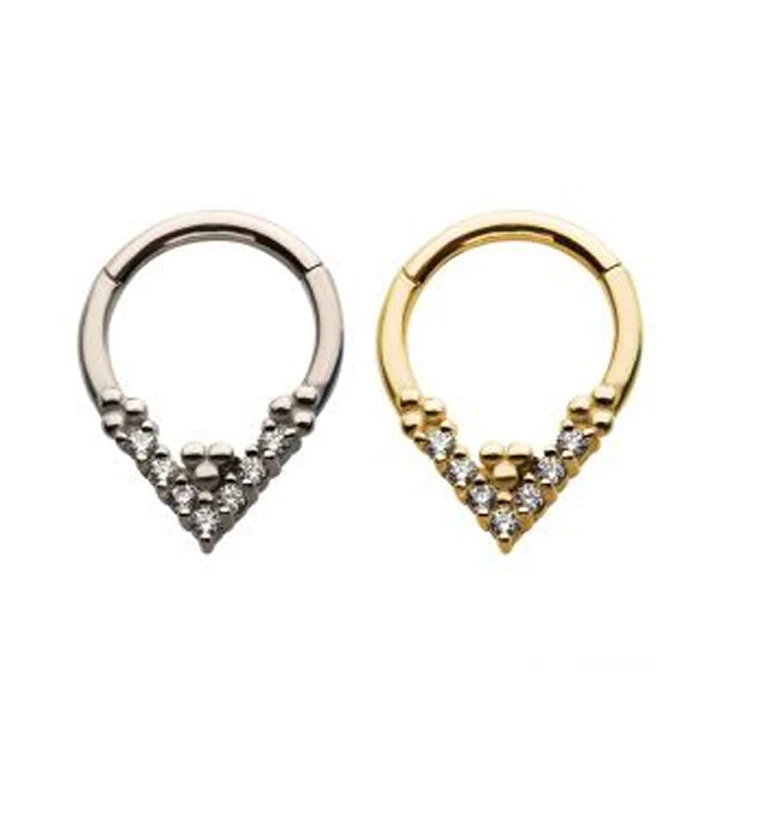 Beaded Veer CZ Hinged Segment Ring - Image 2