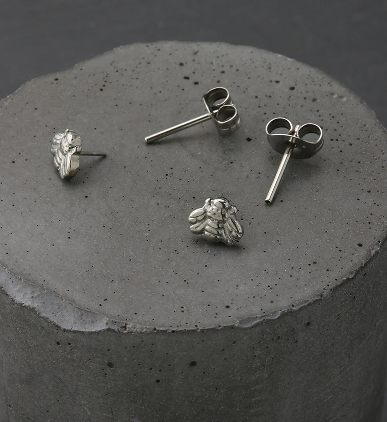 Bee Titanium Threadless Earrings - Image 2