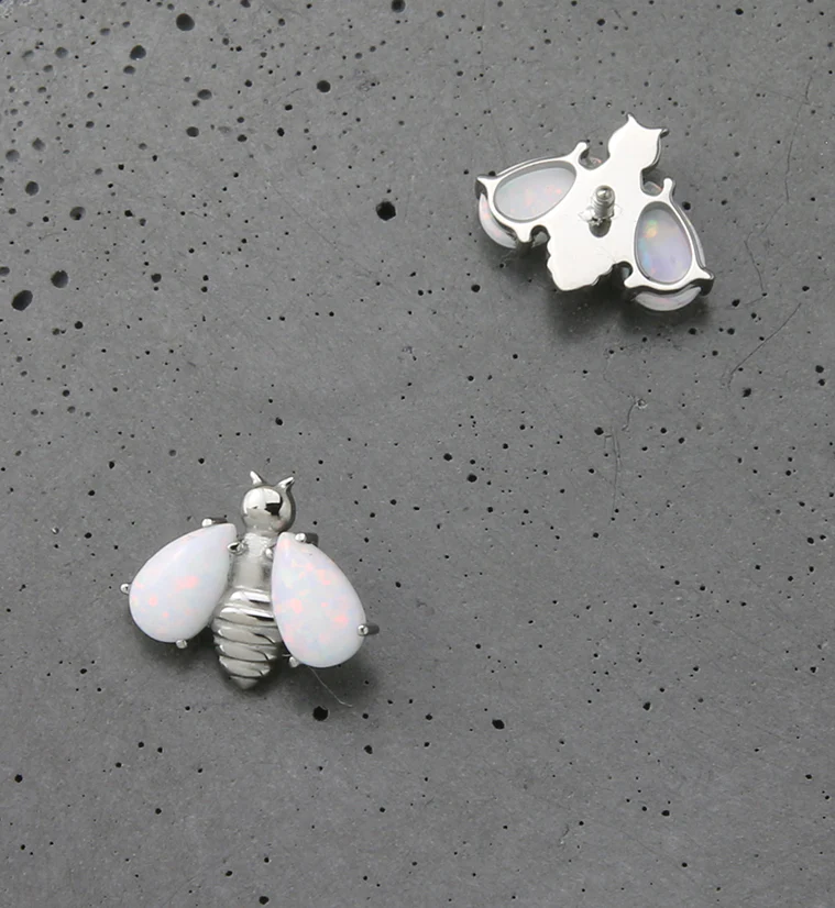 Bumblebee White Opalite Wings Internally Threaded Titanium Top - Image 2