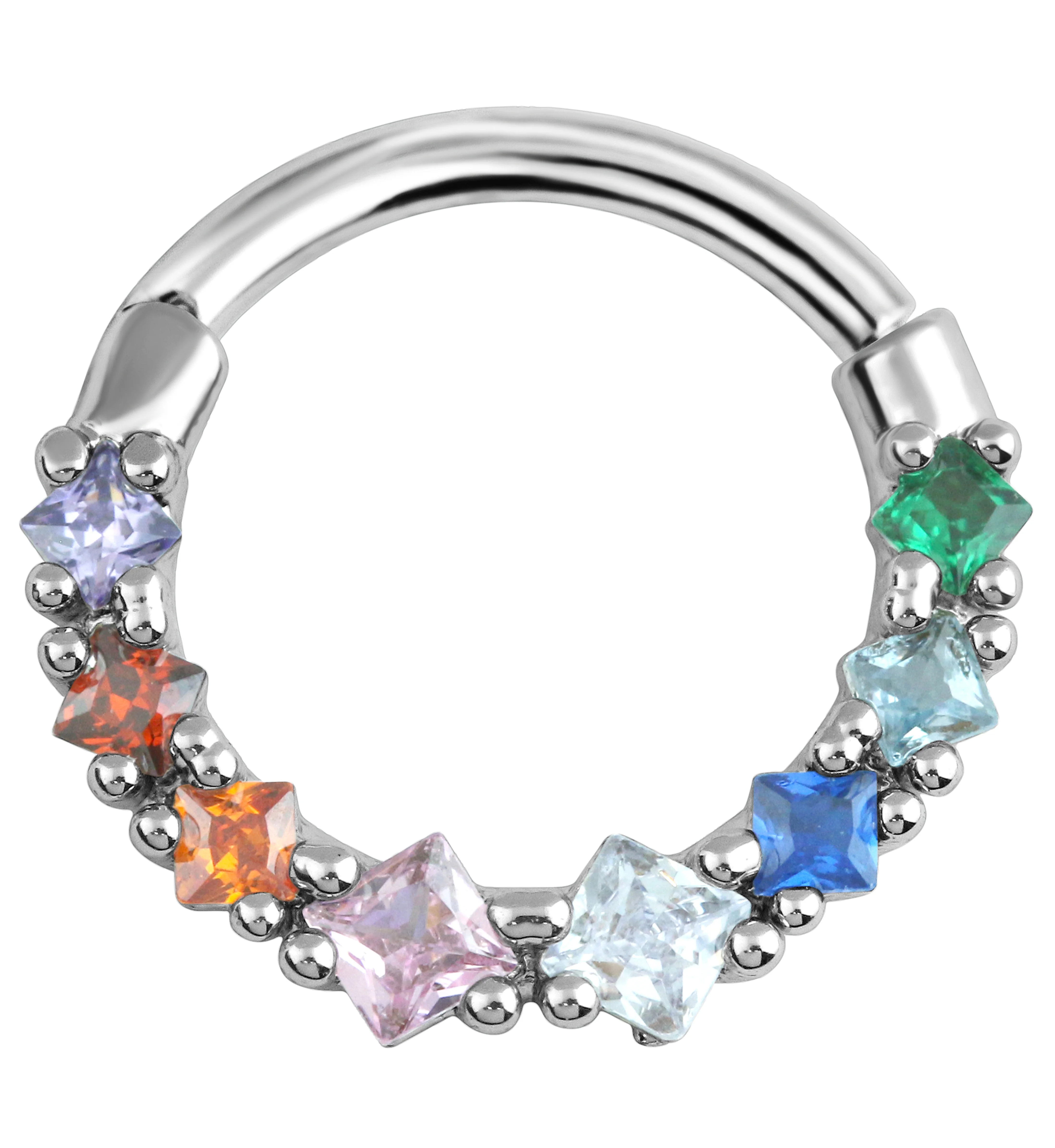 Birthstone Gems Straight Hinged Segment Ring